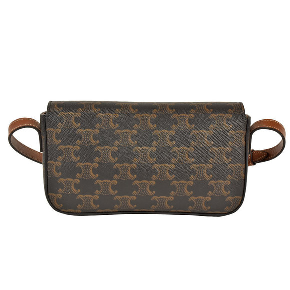 Celine Triomphe One-Shoulder Bag Canvas Leather Black - Picture 3 of 7